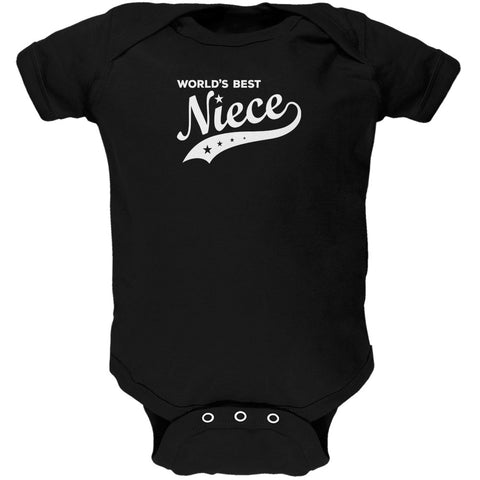 World's Best Niece Black Soft Baby One Piece  front view