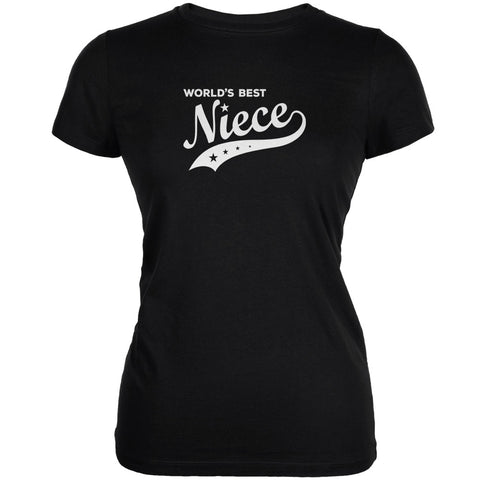World's Best Niece Black Juniors Soft T-Shirt front view