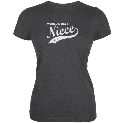 World's Best Niece Dark Heather Juniors Soft T-Shirt front view
