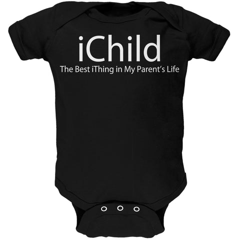 iChild Black Soft Baby One Piece  front view