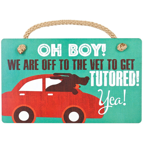 Basset Hound Off To Get Tutored Wall Plaque