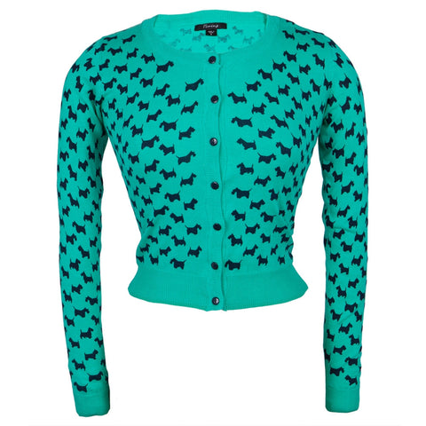 Dog Repeat All-Over Women's Long Sleeve Cardigan