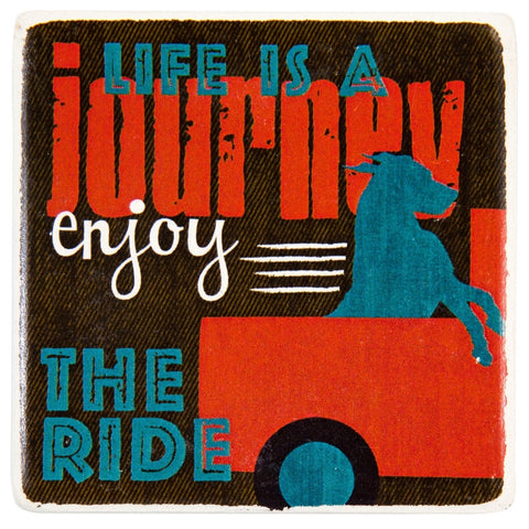 Doberman Life's a Journey Ceramic Refrigerator Magnet