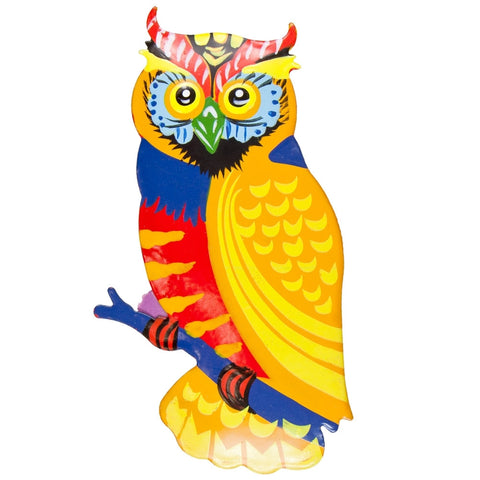 Yellow Owl Body Bobble Metal Magnet