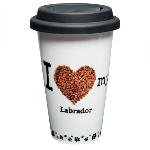 Black Labrador Profile Porcelain Mug