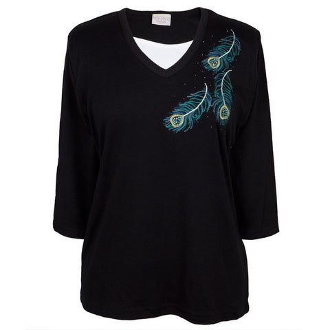 Peacock Plume Women's 3/4 Sleeve Shirt