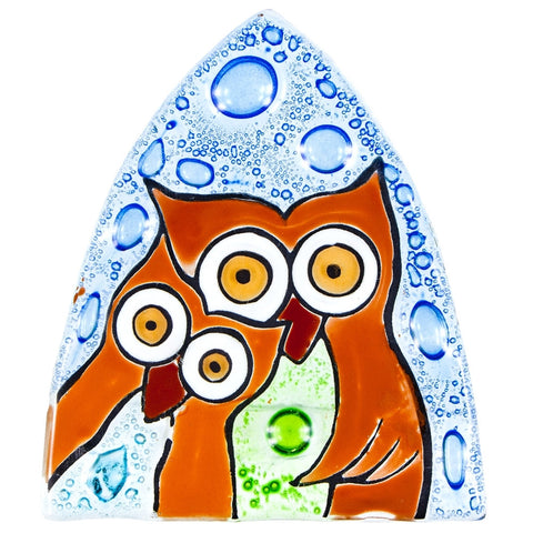 Owl DuoÂ Fused Glass Nightlight Cover