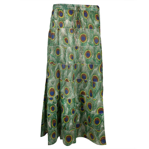Peacock Feathers Women's Long Skirt