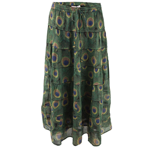 Peacock Feathers Women's Long Skirt