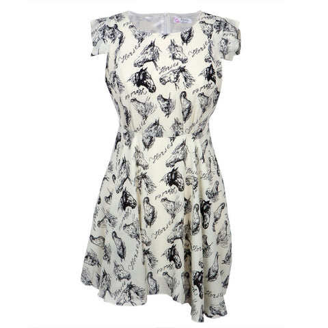 Horse Head Profiles All-Over Women's Dress