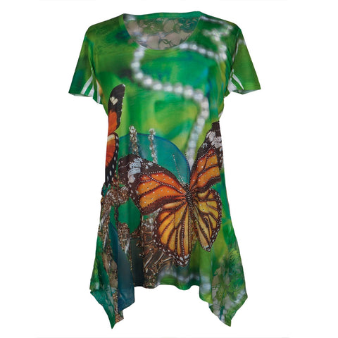 Butterfly Gemmed Body Women's Blouse