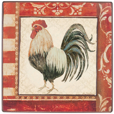 Rooster Body Square Wall Plaque