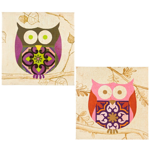 Owl Art Deco Body Two Piece Canvas Art