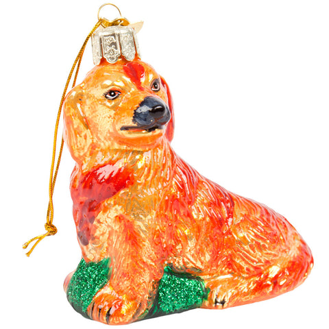 Noble Gems Golden Retriever Glass Ornament