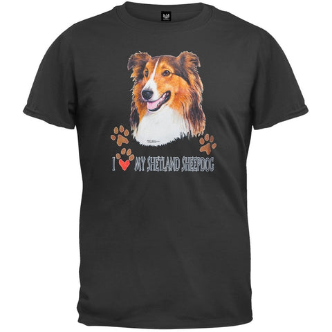 I Paw My Shetland Sheepdog Black T-Shirt