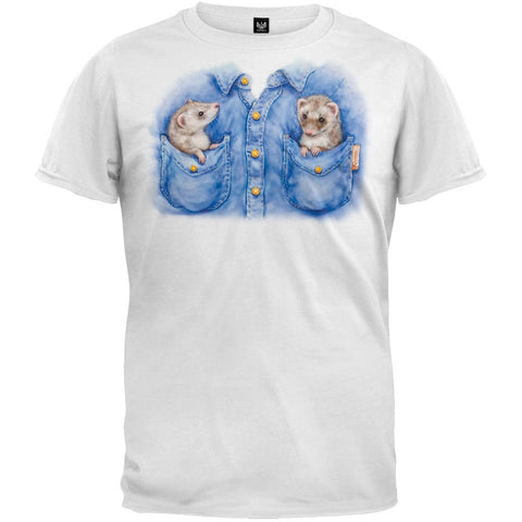 Pocket Ferret White T-Shirt