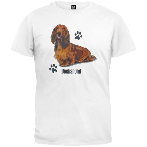 Long-Haired Dachshund Profile White T-Shirt