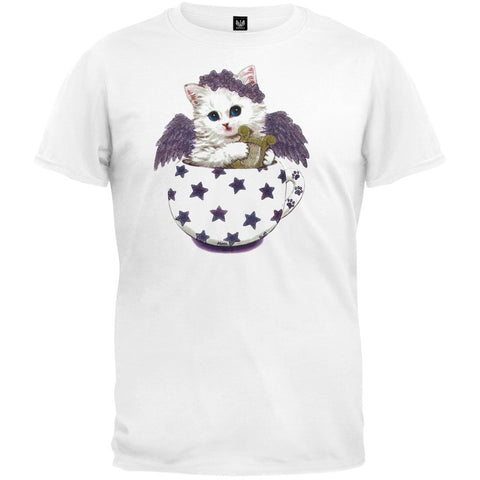 Cup Kitty Angel White T-Shirt