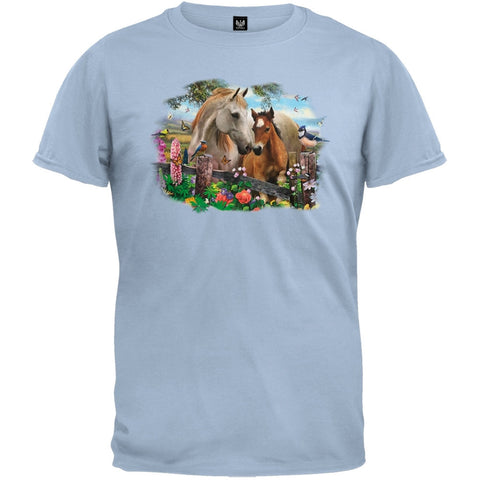 Hollyhock Horses T-Shirt
