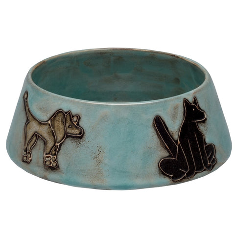 Dogs Playing Medium Green Dish