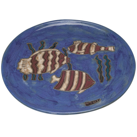 Coral Fish Hand-Etched Serving Platter