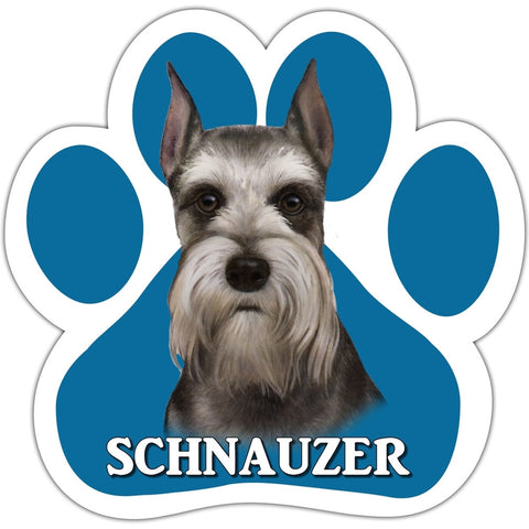 Schnauzer Paw Shaped Car Magnet