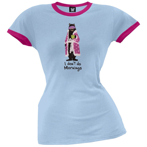 Bear I Don't Do Mornings Women's Pajama Ringer T-Shirt