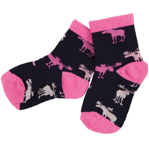 Moose Walking All-Over Kid's Crew Socks