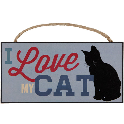 I Love My Cat Hanging Sign
