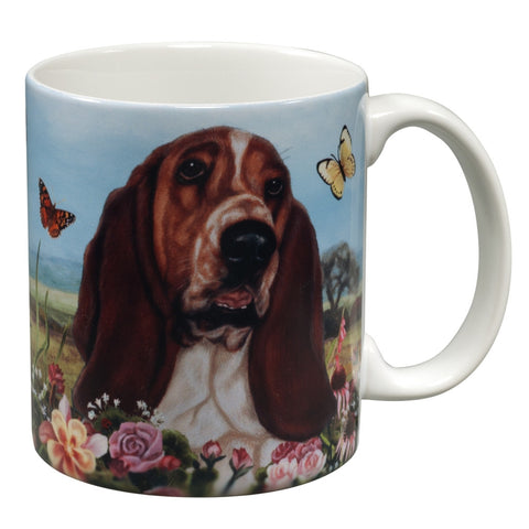 Basset Hound Garden Party Fun Mug