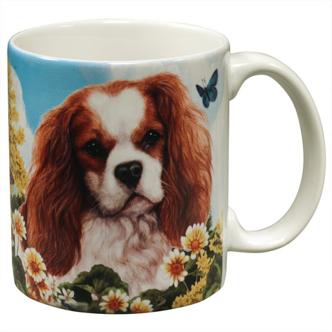 Cavalier King Charles Spaniel Garden Party Fun Mug