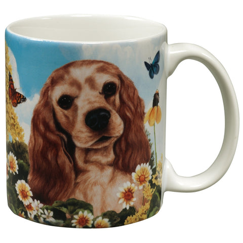 Tan Cocker Spaniel Garden Party Fun Mug