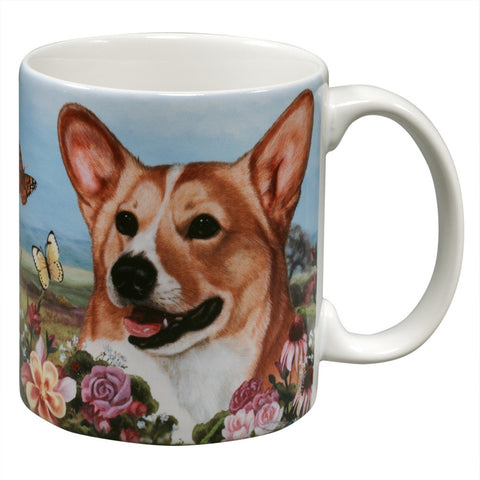 Tan Corgi Garden Party Fun Mug