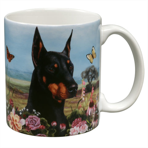 Doberman Garden Party Fun Mug
