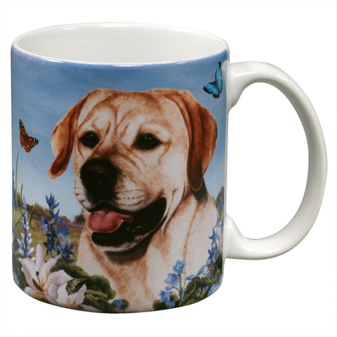 Yellow Labrador Garden Party Fun Mug
