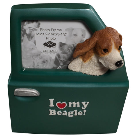 I Heart My Beagle Driving Picture Frame