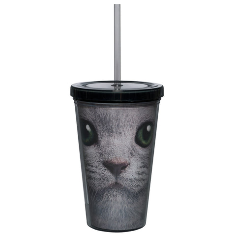 White Cat Face Tumbler