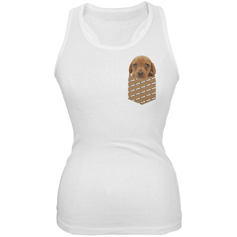Faux Pocket Women's Dacschund Eyes Tank Top