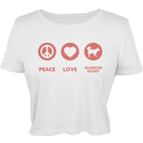 Peace Love Alaskan Husky Open-Shoulder Juniors Top