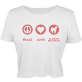 Peace Love Alaskan Malamute Open-Shoulder Juniors Top