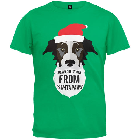 Black Dog Santa Green T-Shirt