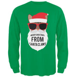 Cat Santa Ugly Christmas Sweater Black Long Sleeve T-Shirt