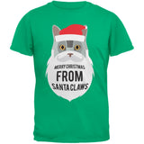 Grey Cat Santa Ugly Christmas Sweater Youth Black T-Shirt
