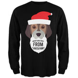 Droopy Dog Santa Ugly Christmas Sweater Black Long Sleeve T-Shirt