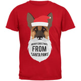 German Shepard Santa Ugly Christmas Sweater Youth Black T-Shirt