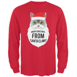Grey Cat Santa Ugly Christmas Sweater Black Long Sleeve T-Shirt