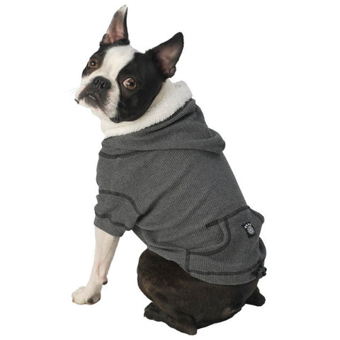 Bentley's Fur Trimmed Grey Dog Hoodie