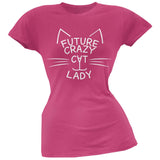 Future Crazy Cat Lady Juniors Pink T-Shirt