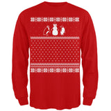 Penguins Ugly Christmas Sweater Red Long Sleeve T-Shirt