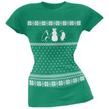 Penguins Ugly Christmas Sweater Red Juniors T-Shirt